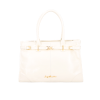 BOLSA GRANDE EM COURO OFF WHITE COM GANCHO METÁLICO