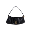 BOLSA BAGUETE MÉDIA EM COURO PRETO COM CADEADO